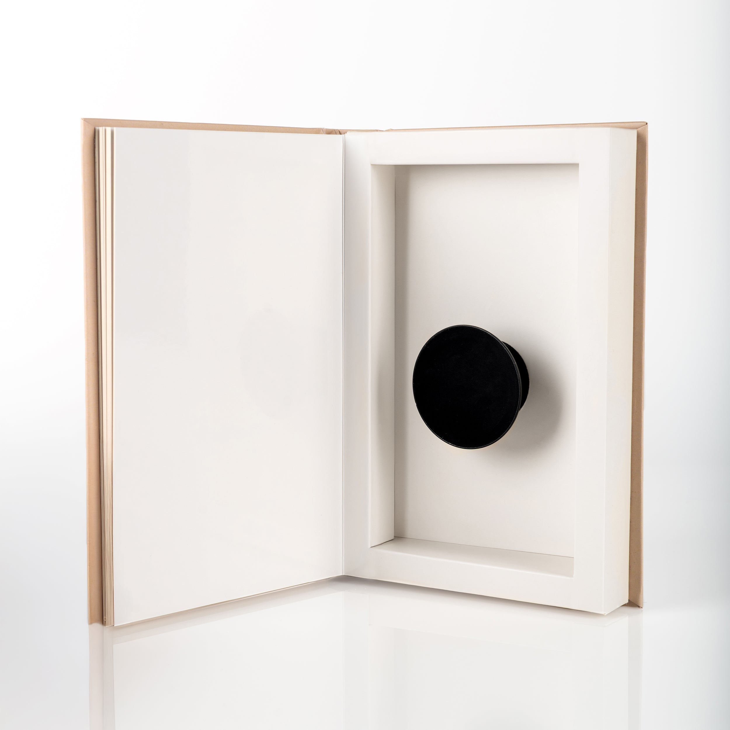 Peek-A-Book hidden smartphone holder inside book design
