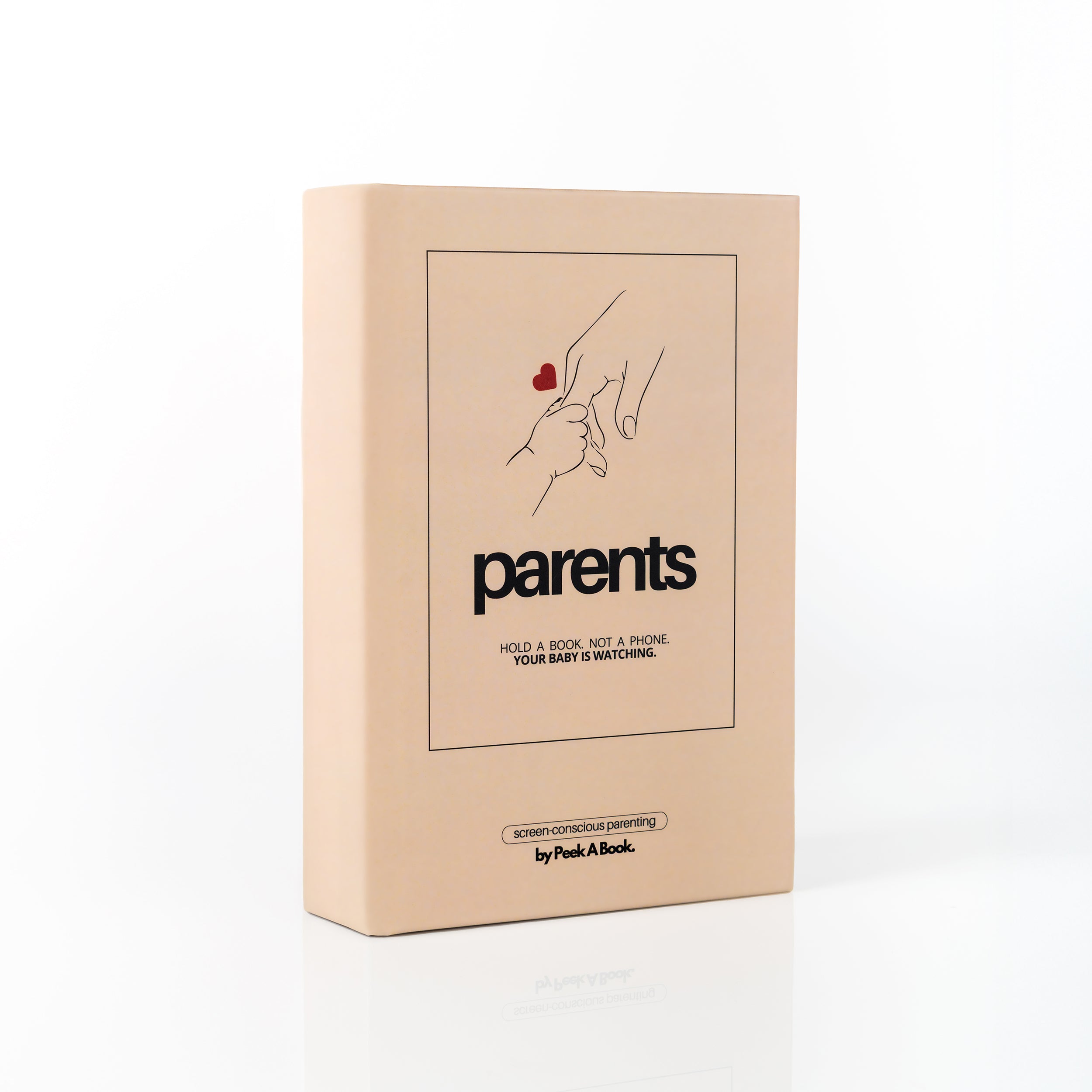 Peek-A-Book parenting book designed to hide a smartphone and reduce visible screen time around babies